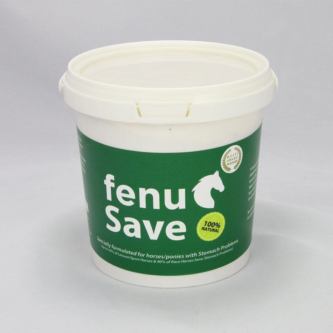 Tub of natural horse food fenusave one month supply